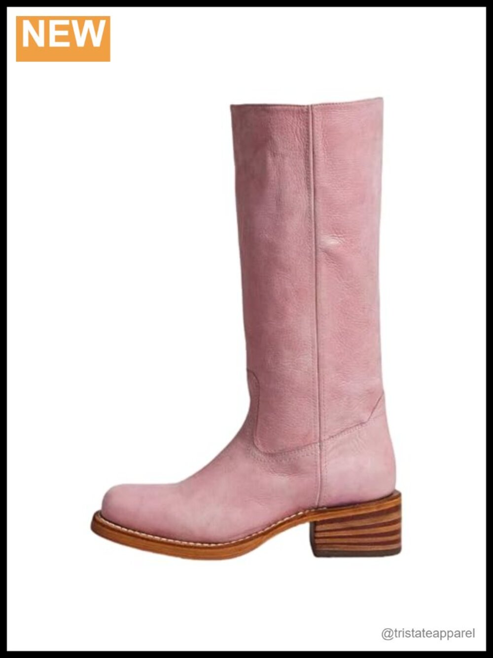 Faux Leather Mid Calf Biker Boots Pull On Chunky Heeled Women's Riding Boots